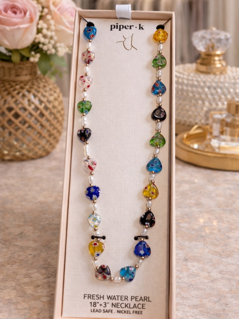 Piper K Multicolor Murano Glass & Freshwater Pearl Necklace